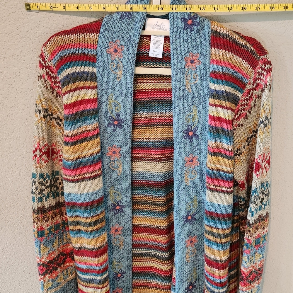 SOFT SURROUNDINGS Southwestern Style duster sweater S